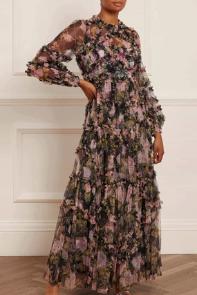English Rose Diamond Ruffle Gown Pastel-Tone