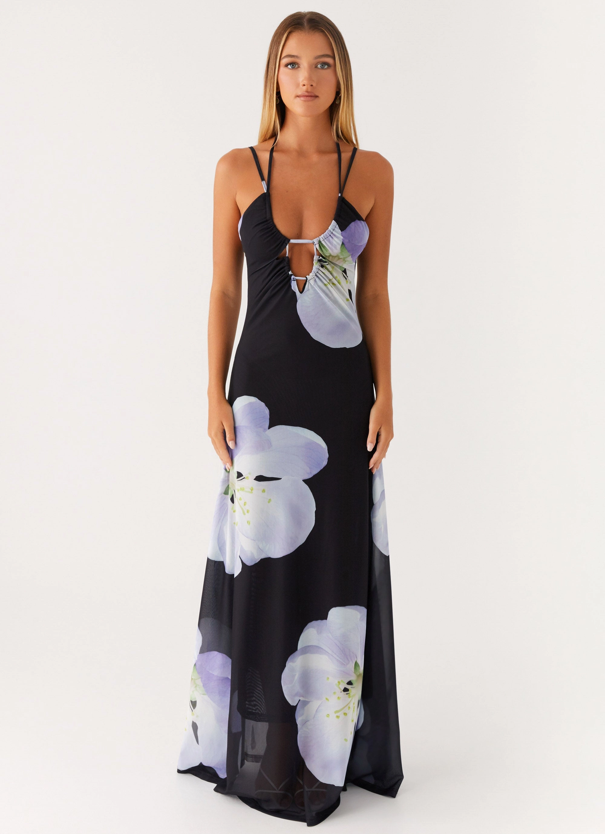 Enrika Maxi Dress - Flower Print Smooth Blend Comfy Layers