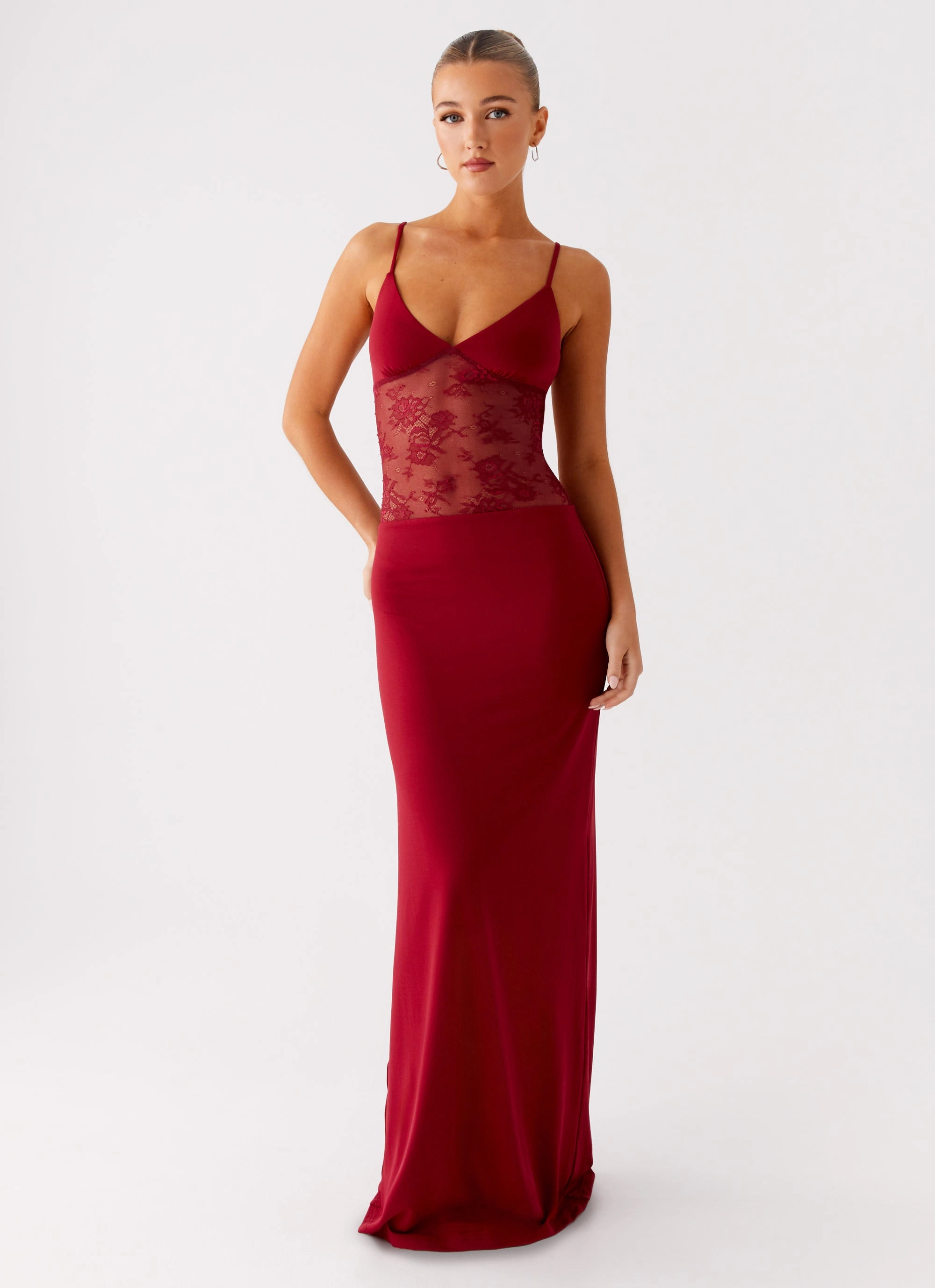 Envy Maxi Dress - Maroon Balanced Light