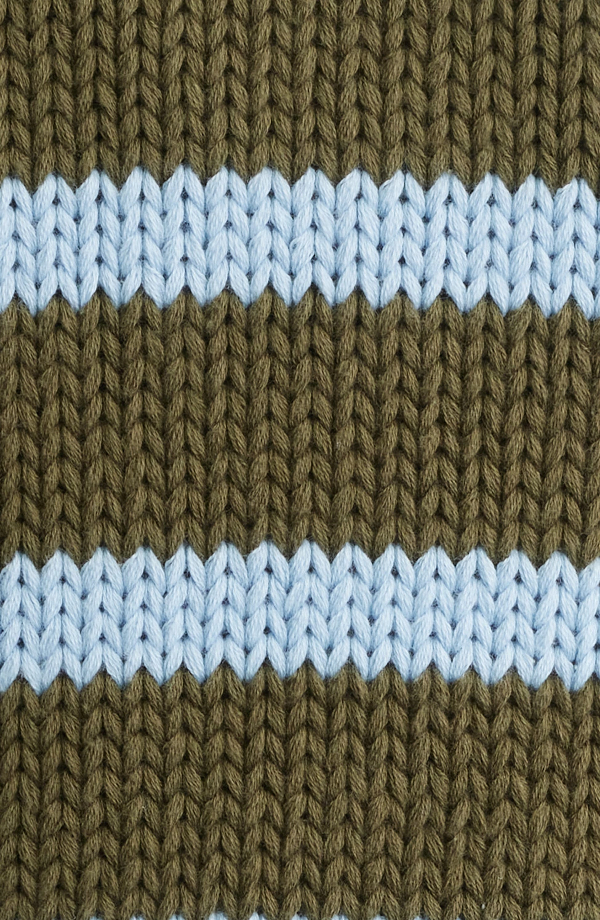 Alise Sweater Olive Sky Stripe ClassicCrewNeck Hypoallergenic Textile
