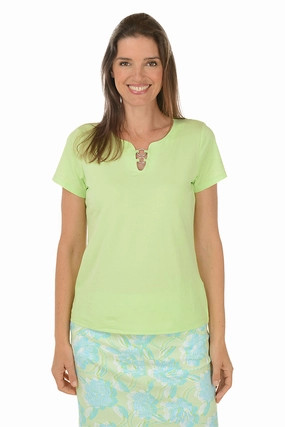 Spring Thing Double Ring Neck Tee Roll Up Sleeve System Adjustable drawstring