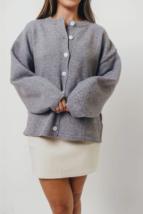 FeatherlightConstruction Hartford Cardigan Top in Heather Grey