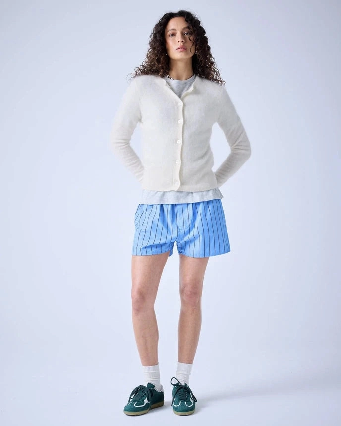 Reinforced Stitching Airflow Mesh Lining Esma Cardigan Cream