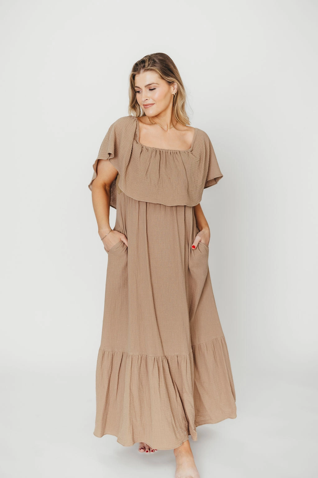 Josie 100% Cotton Maxi Dress in Dry Thyme - Bump & Nursing Friendly *Final-Sale* ReversibleStyle