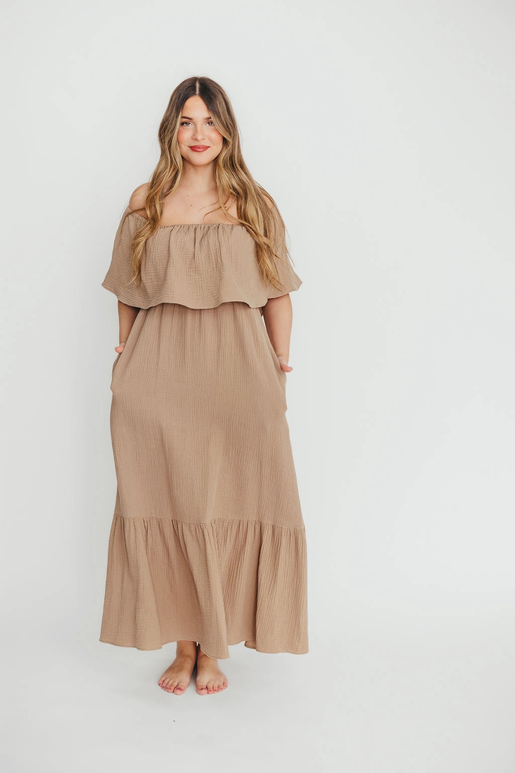 Soft Wear Simple Spirit Josie 100% Cotton Maxi Dress in Dry Thyme - Bump & Nursing Friendly *Final-Sale*