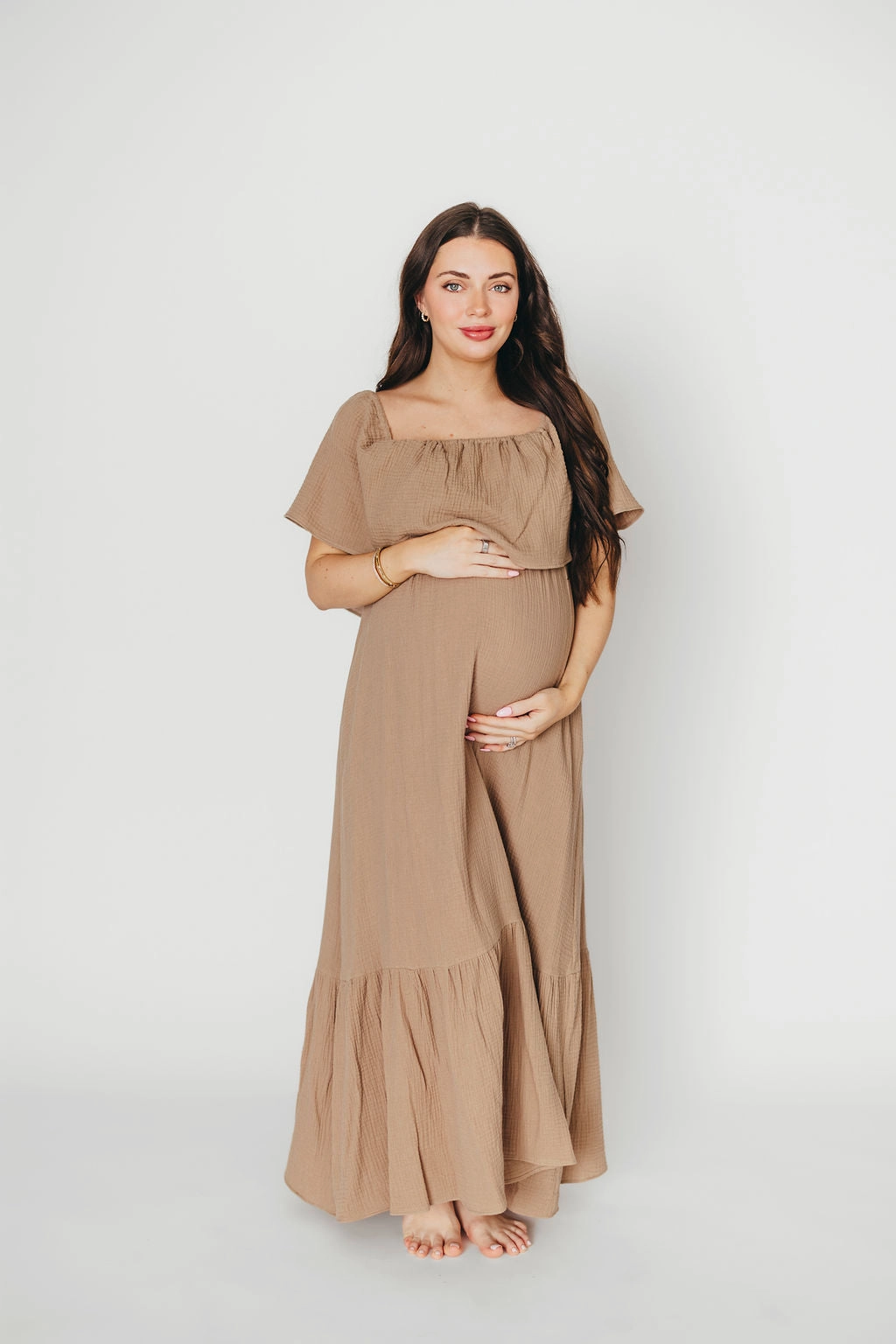Josie 100% Cotton Maxi Dress in Dry Thyme - Bump & Nursing Friendly *Final-Sale* Casual Layers Special-Edition
