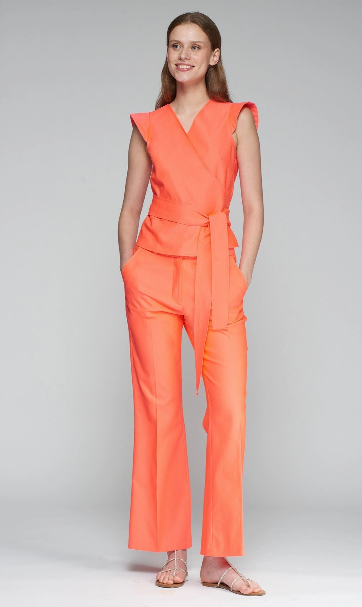 Street Ready Veronica Trouser in Naranja Fluor
