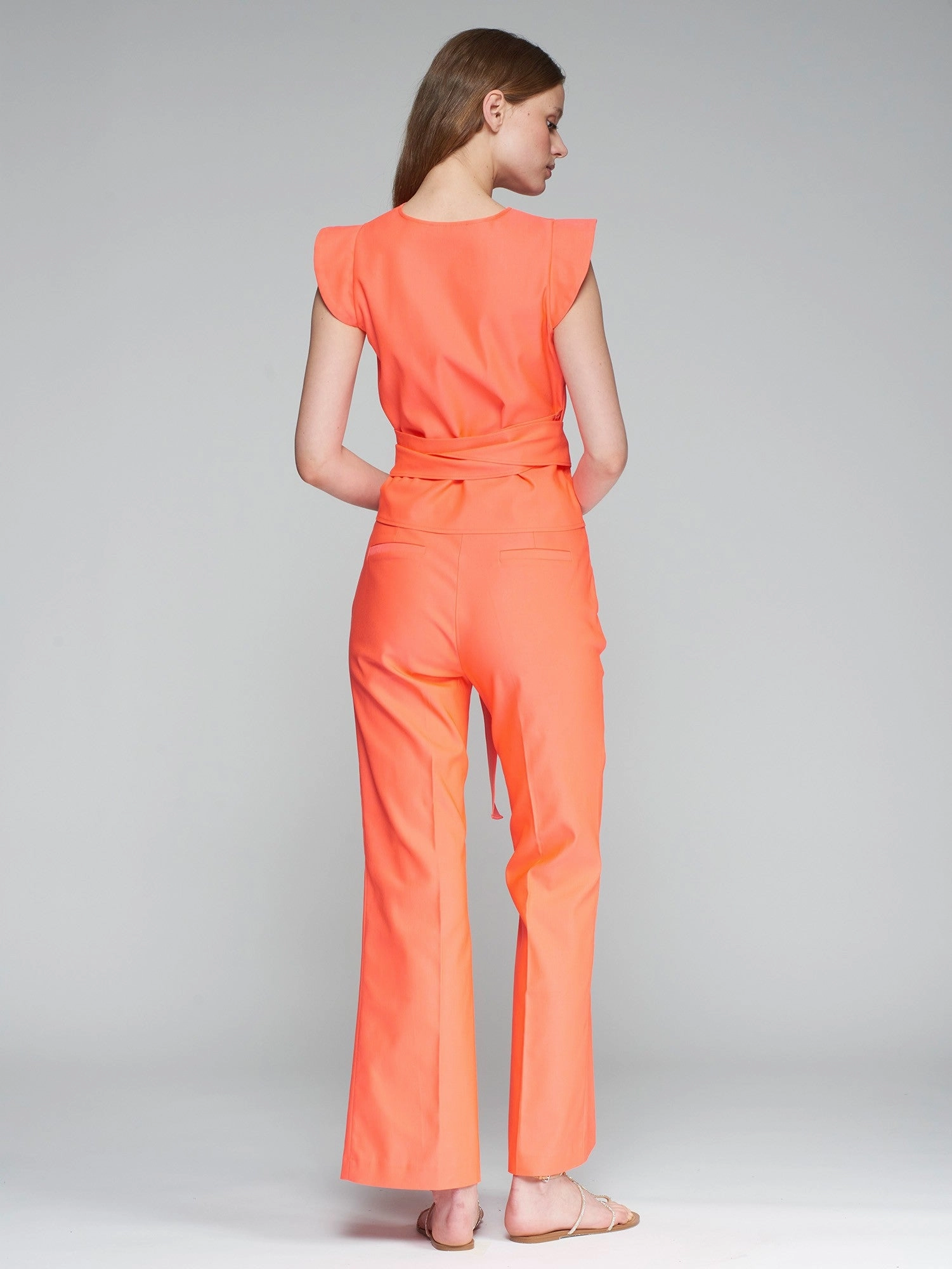 Veronica Trouser in Naranja Fluor Neutral Style Essential Comfort