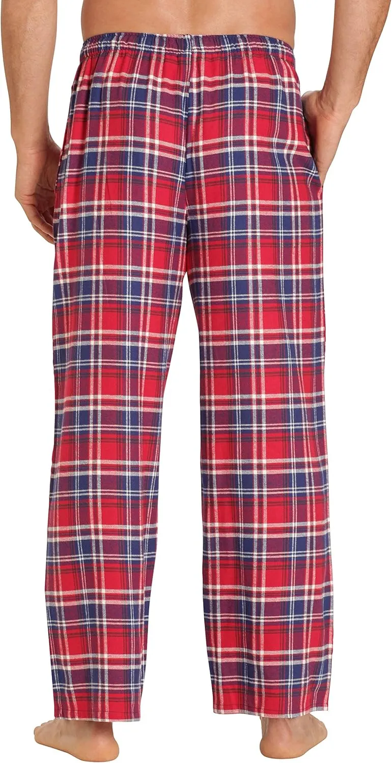 EVERDREAM Sleepwear Mens Flannel Pajama Pants, Long 100% Cotton Pj Bottoms