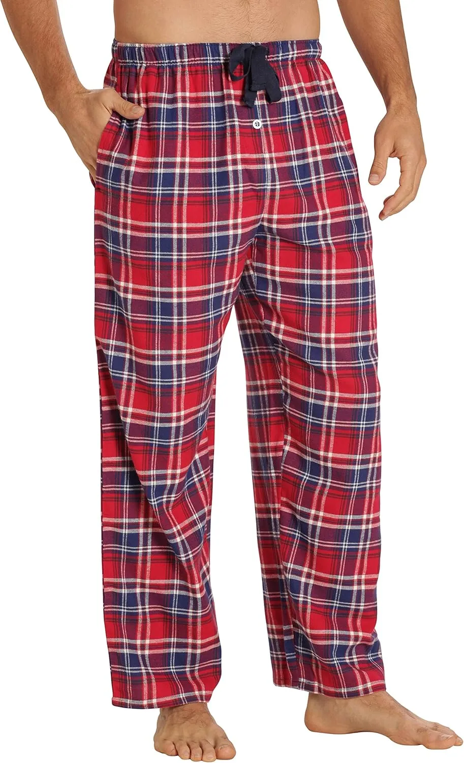 EVERDREAM Sleepwear Mens Flannel Pajama Pants, Long 100% Cotton Pj Bottoms