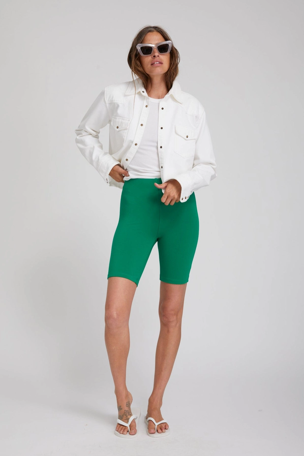 Evergreen City Biker Shorts Casual Vibe tie-dye look