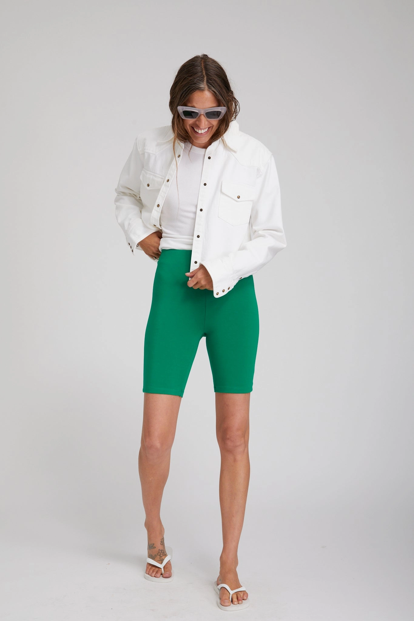 Evergreen City Biker Shorts Flexible Waist Casual Layers
