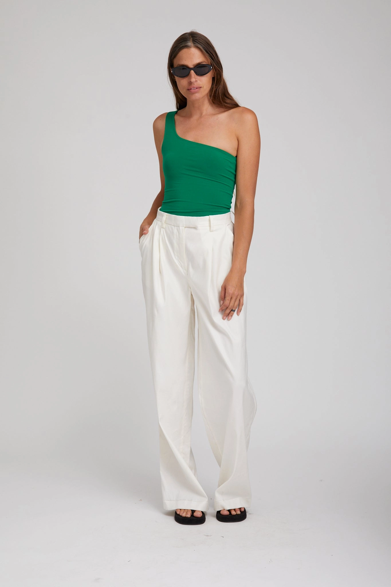 AntiOdorTreatment Evergreen City One Shoulder Top