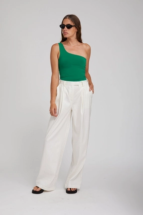 QuickDry Texture Evergreen City One Shoulder Top