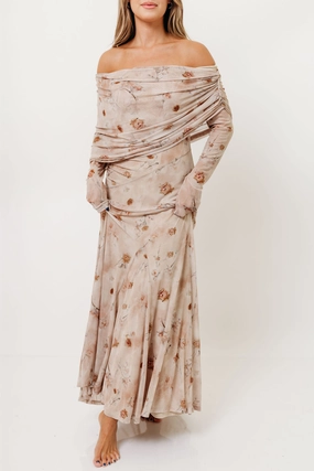 Azaleia Maxi Dress in Natural *Nov 10 PRE-ORDER* City-Style Cool Elegance