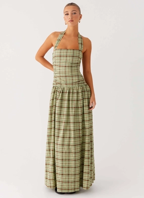 Lilith Maxi Dress - Forest Plaid Outfit Boost