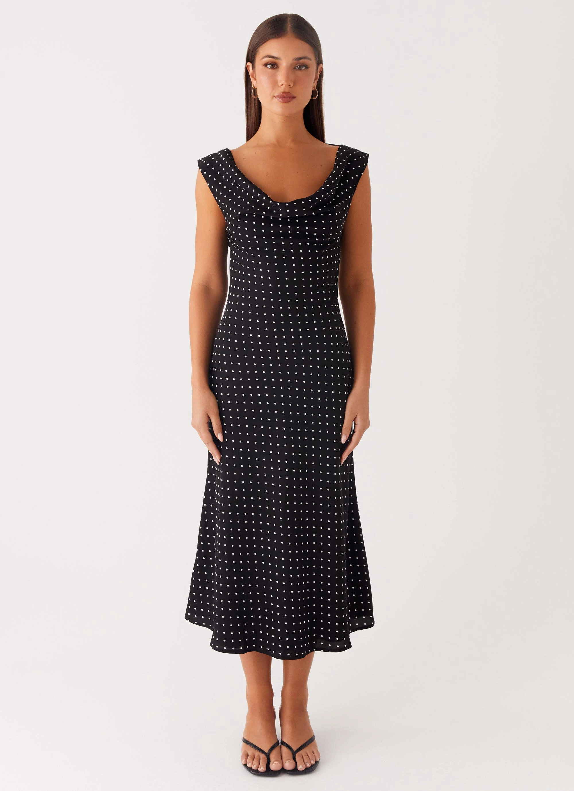 Spring Garden Smart Fit Wear Role Model Maxi Dress - Black Polka Dot