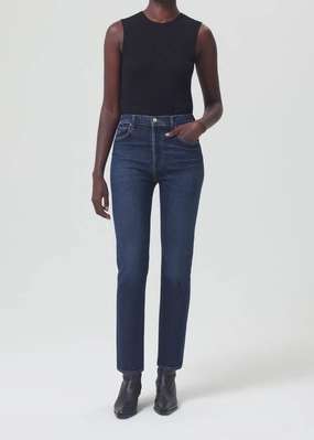 Riley Long High Rise Straight in Divided High-End Style Formal City Walk Party Look