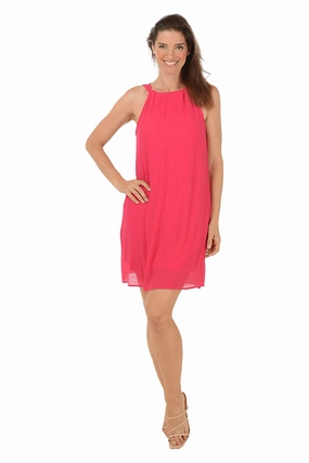 Solid Halter Neck Sleeveless Dress Date Ready Neutral Flow