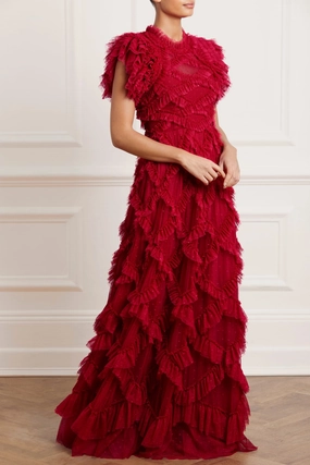 Sweetheart Cut Genevieve Ruffle Gown