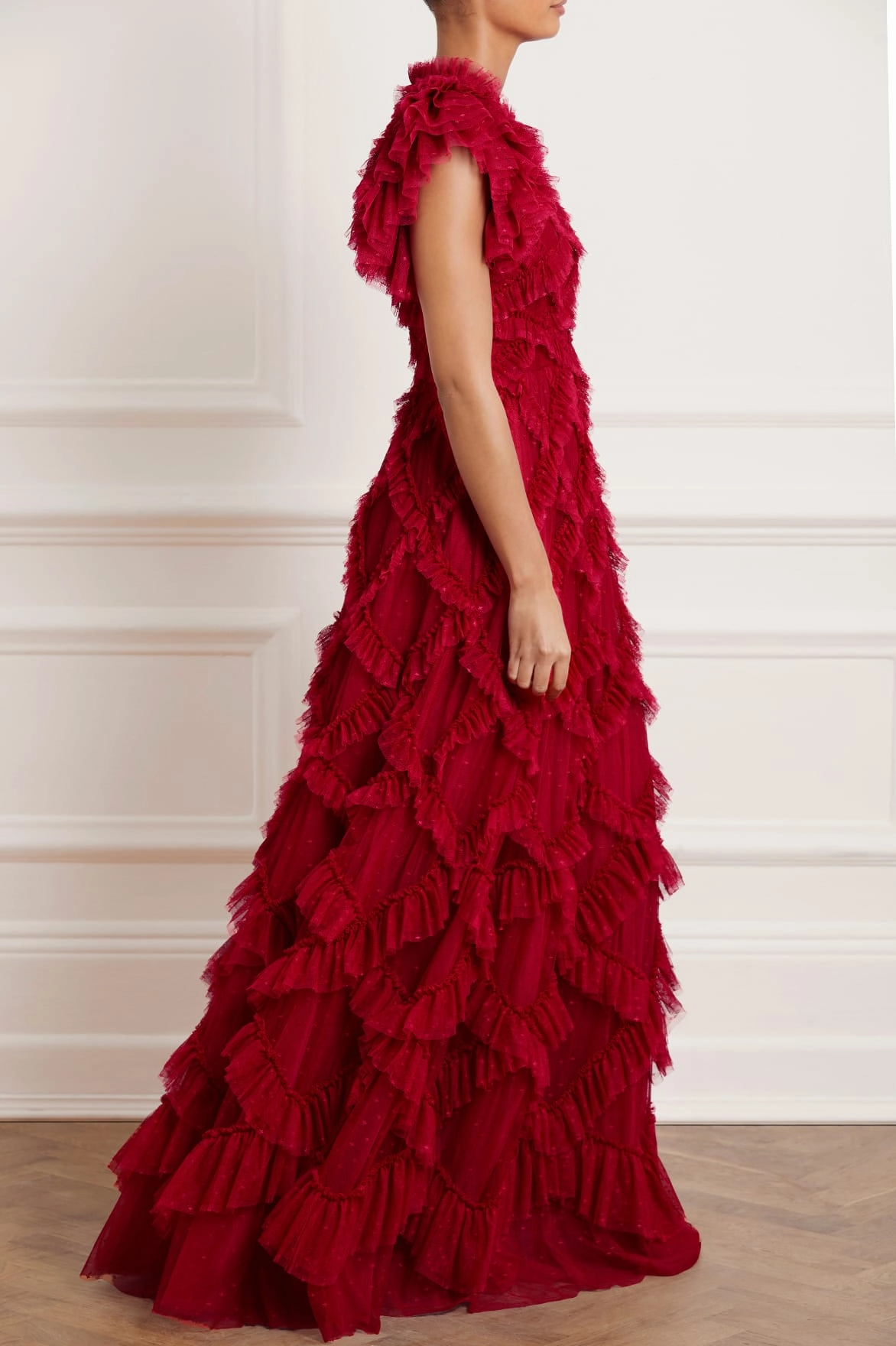 Genevieve Ruffle Gown High-Fashion