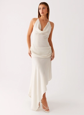 Comfortable office piece Classy Look Nyra Midi Dress - Cream