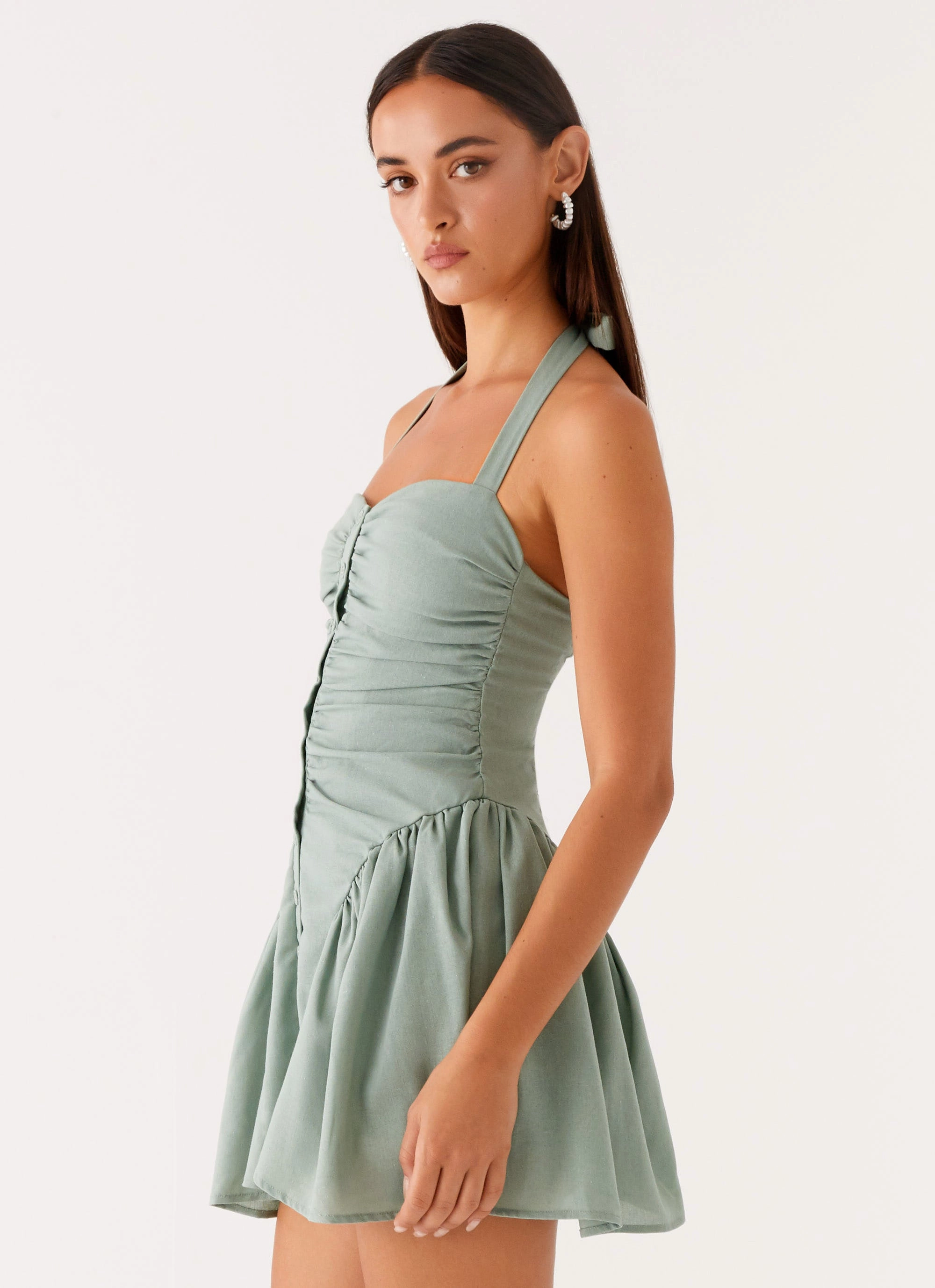 Style Moment Timeless Layering Fable Mini Dress - Sage