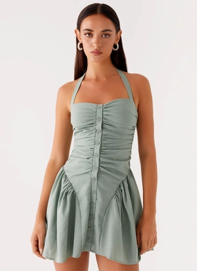 Fable Mini Dress - Sage Fashionable Wear Fit Waist