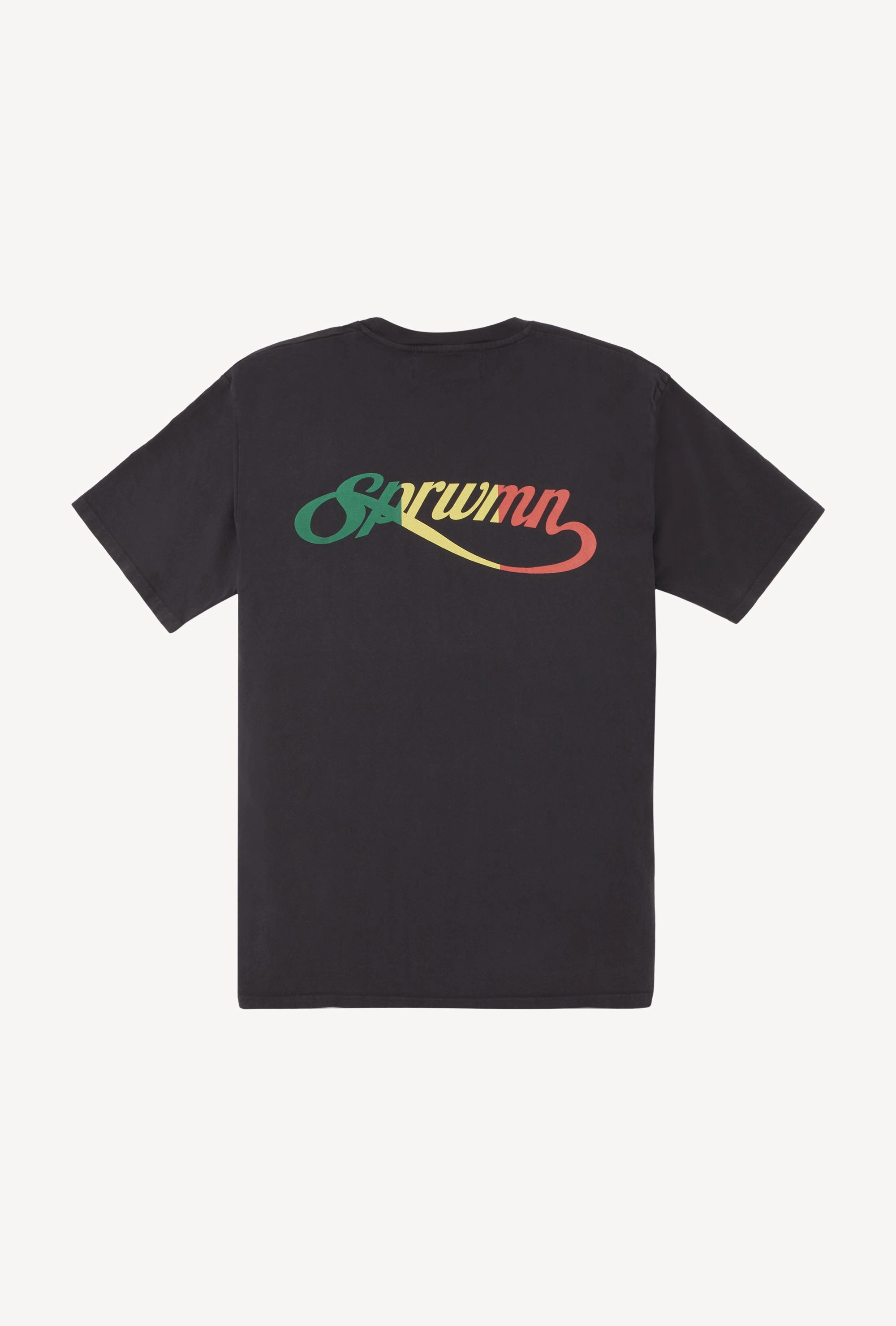 Torsion Support Structure Faded Black Cotton Script Logo Tee