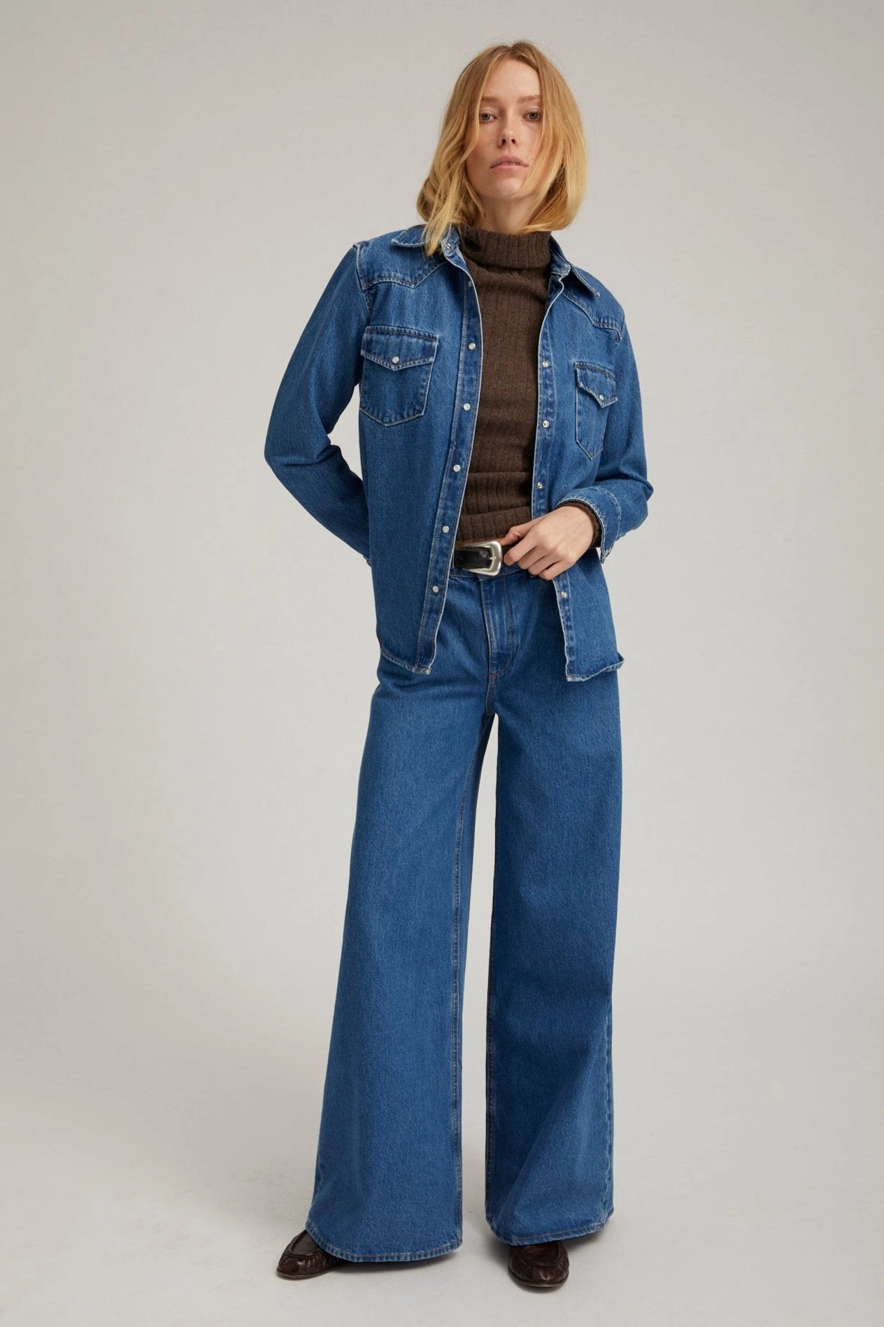 Coco Denim Western Button Down SnagResistant Fabric