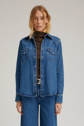 Coco Denim Western Button Down ThermalInsulation Wrinkle resistant fabric