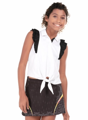 Drop Shoulder Design Preppy Tie Polo