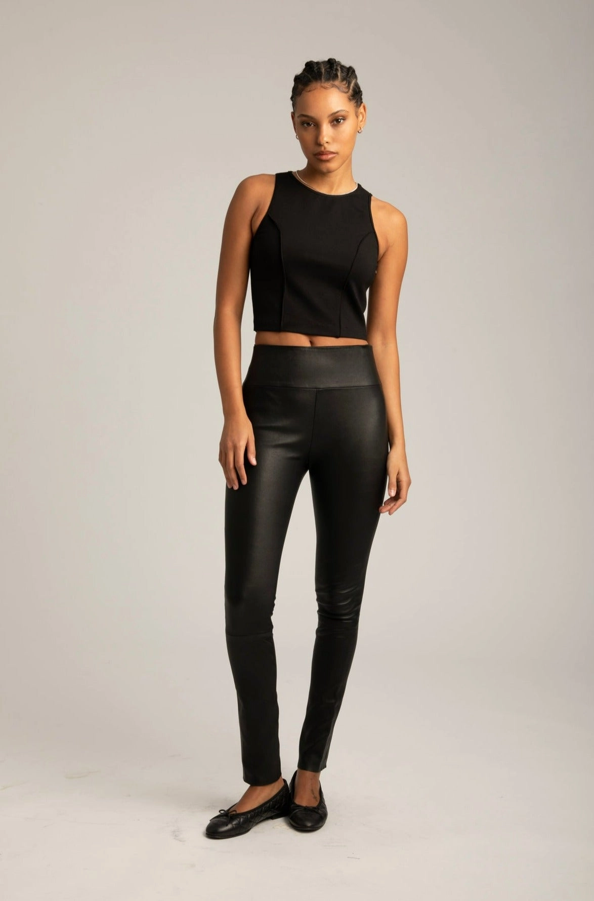 Tear Resistant Reinforcement Convertible Design Black Audrey Pintuck Top