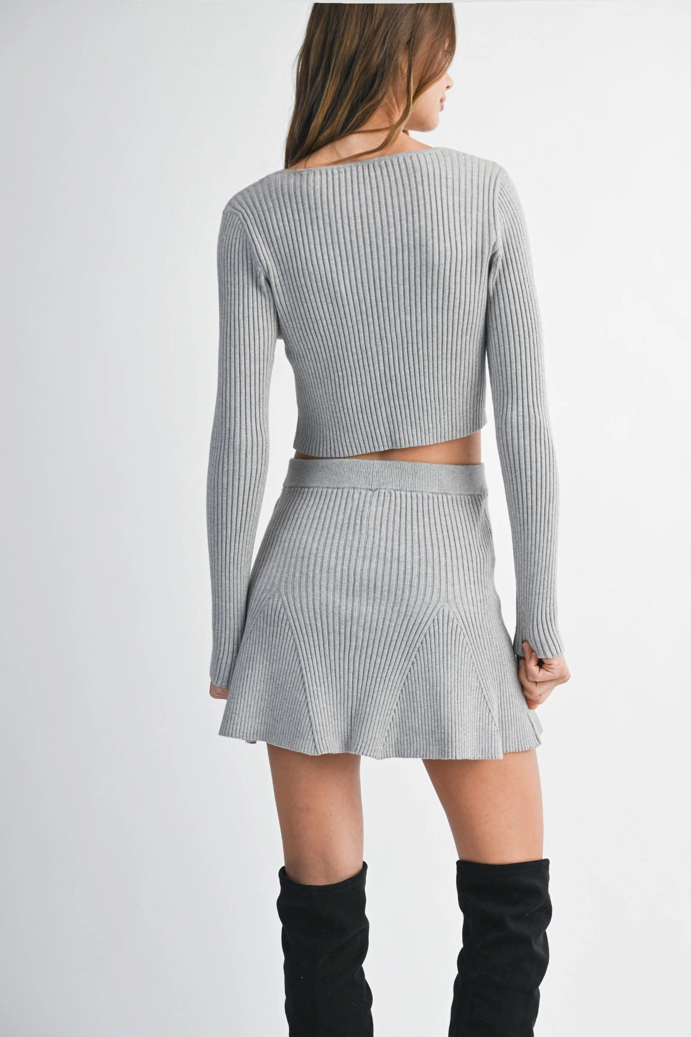 Push Button Closure Outfit Details EVERLY FLARED MINI SKIRT
