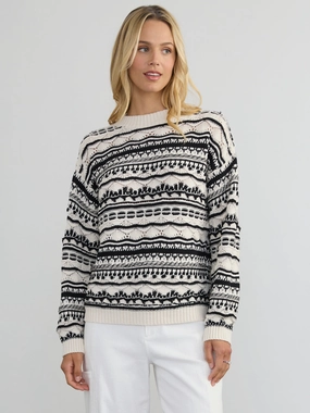 RibbedCollar FAIRISLE PULLOVER