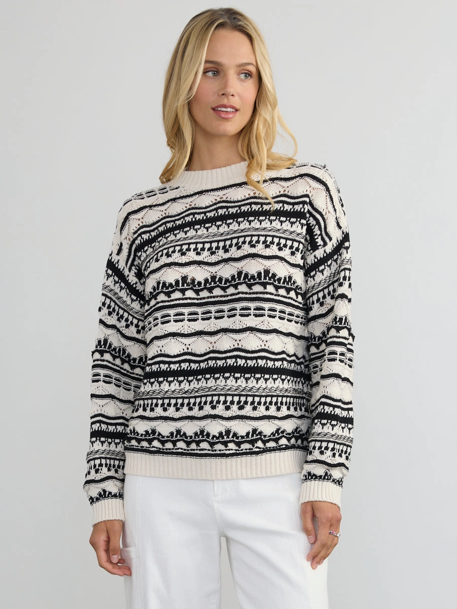 RibbedCollar FAIRISLE PULLOVER