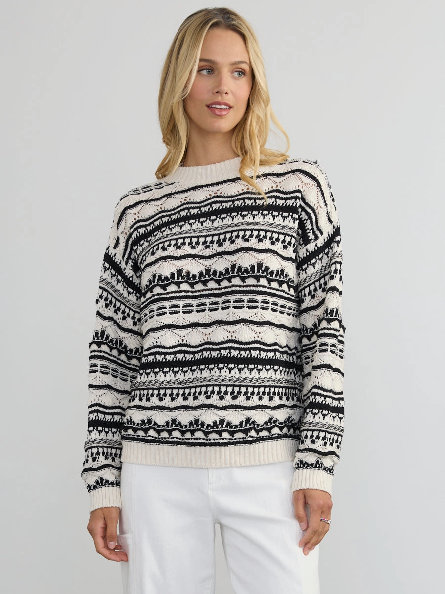 FAIRISLE PULLOVER Multi Pocket Functional Design Drop Shoulder Design