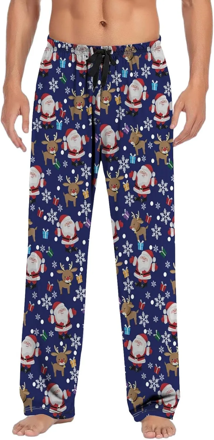 Family Christmas Pajamas Pants Pajama Pants with Drawstring and Pockets Mens Christmas Pajamas Men Pajama Set Pajama
