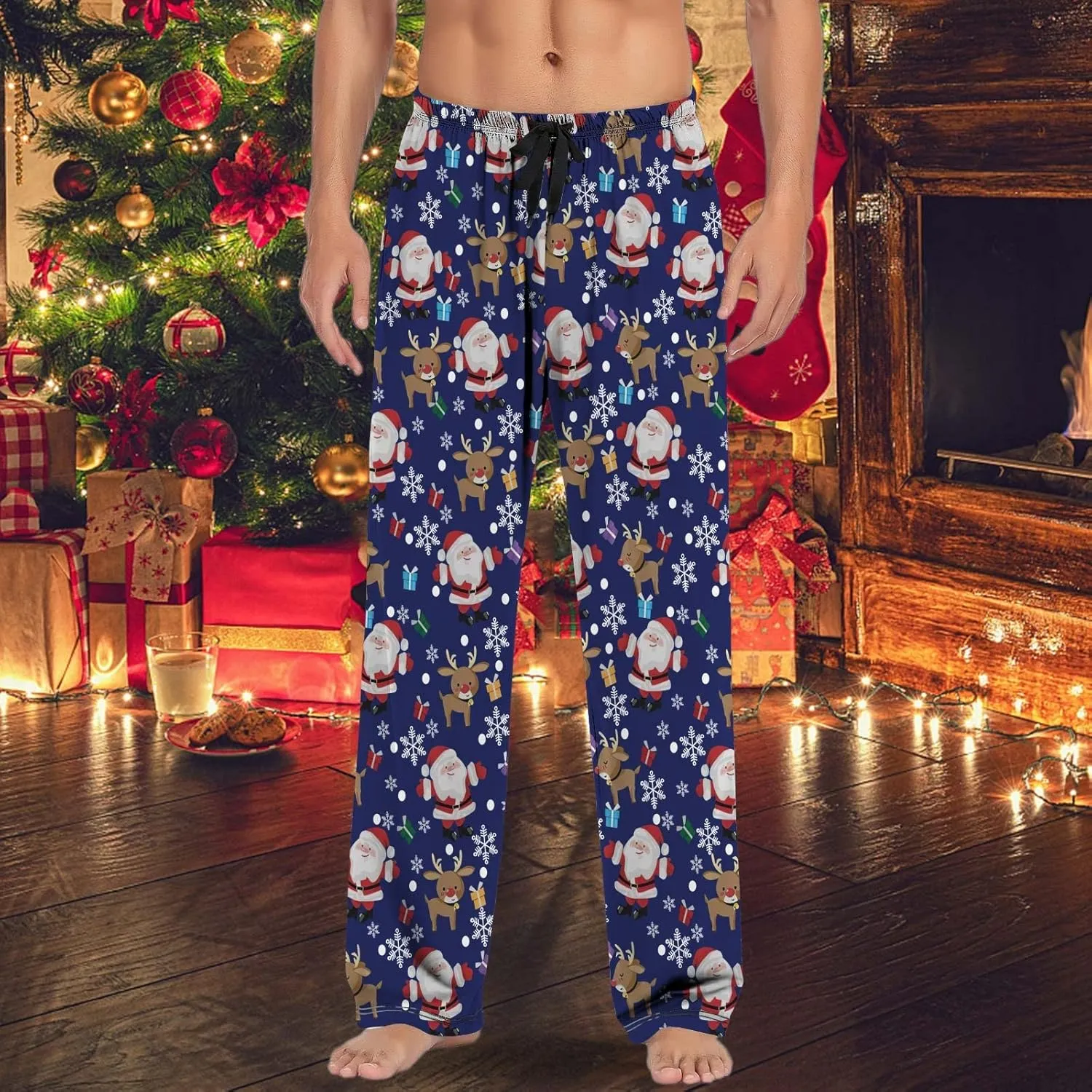 Family Christmas Pajamas Pants Pajama Pants with Drawstring and Pockets Mens Christmas Pajamas Men Pajama Set Pajama