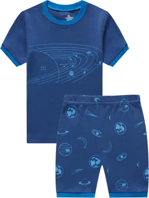 Family Feeling Boys Summer Pajamas Sets Short 100% Cotton Pjs