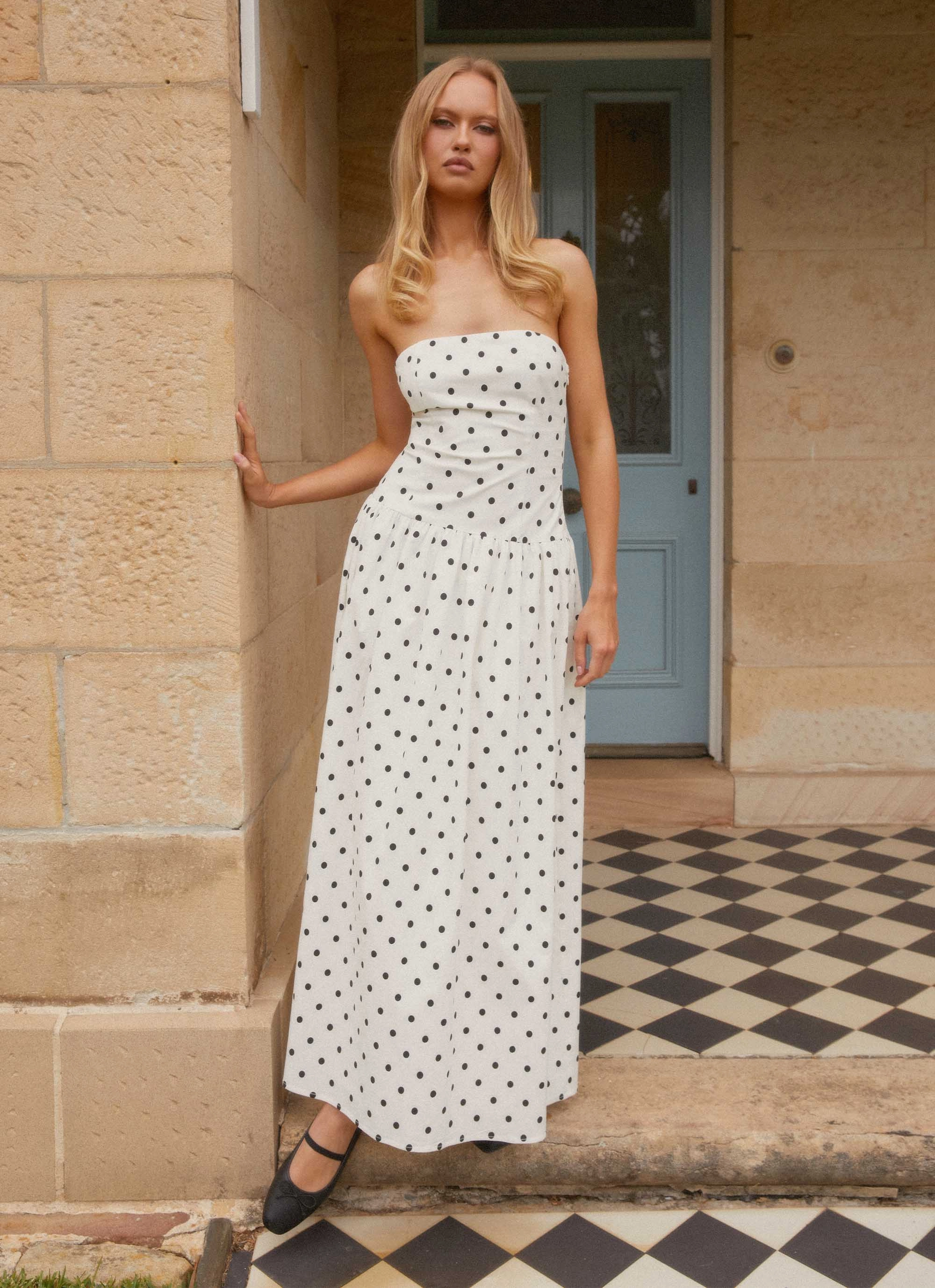 Ready Anytime Must-have Andorra Maxi Dress - White Polkadot