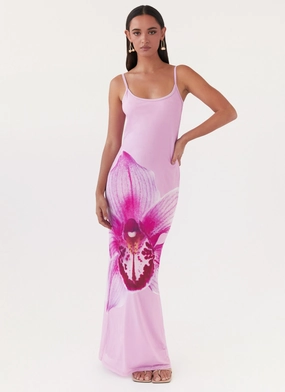 Light Rhythm Bad News Mesh Maxi Dress - Pink Magnolia