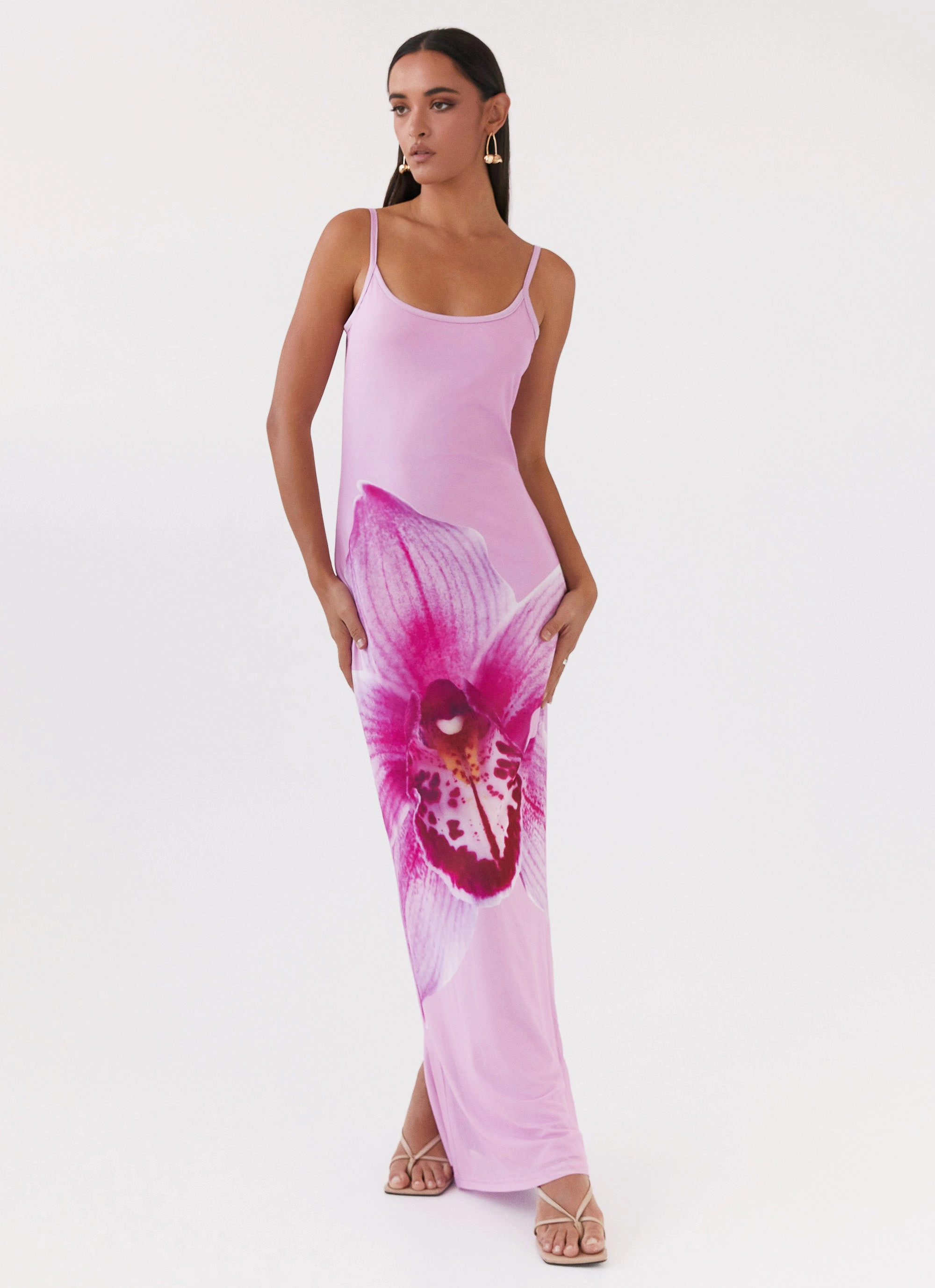 Adjustable-Length museum visit Bad News Mesh Maxi Dress - Pink Magnolia