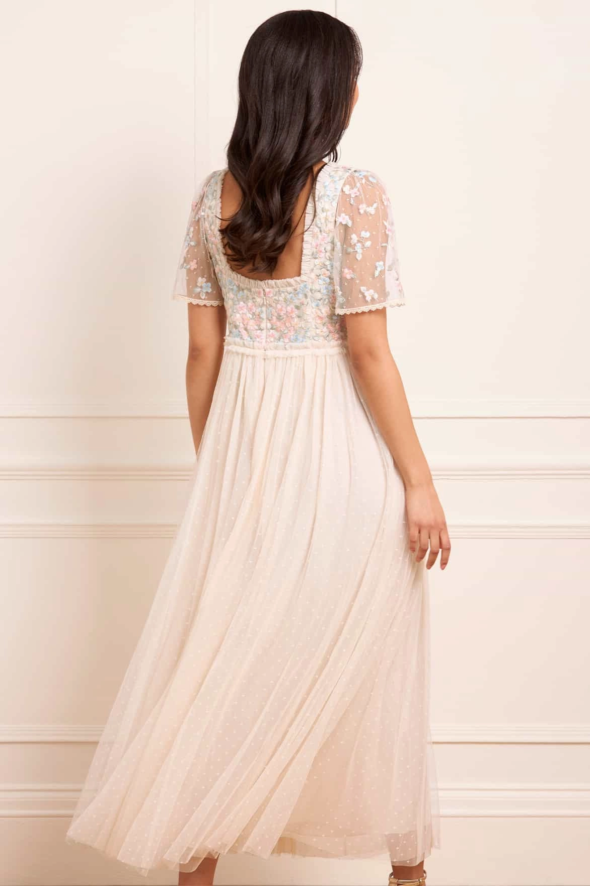 Versailles Ditsy Bodice Ankle Gown Event Glow