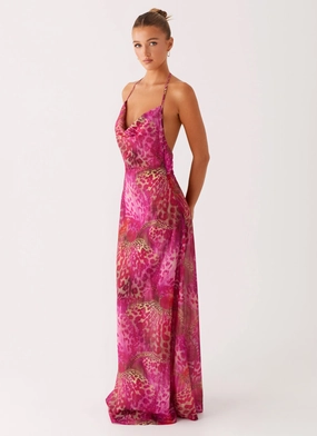 Fantasy Maxi Dress - Lavender Lagoon Machine-washable Soft-Lining