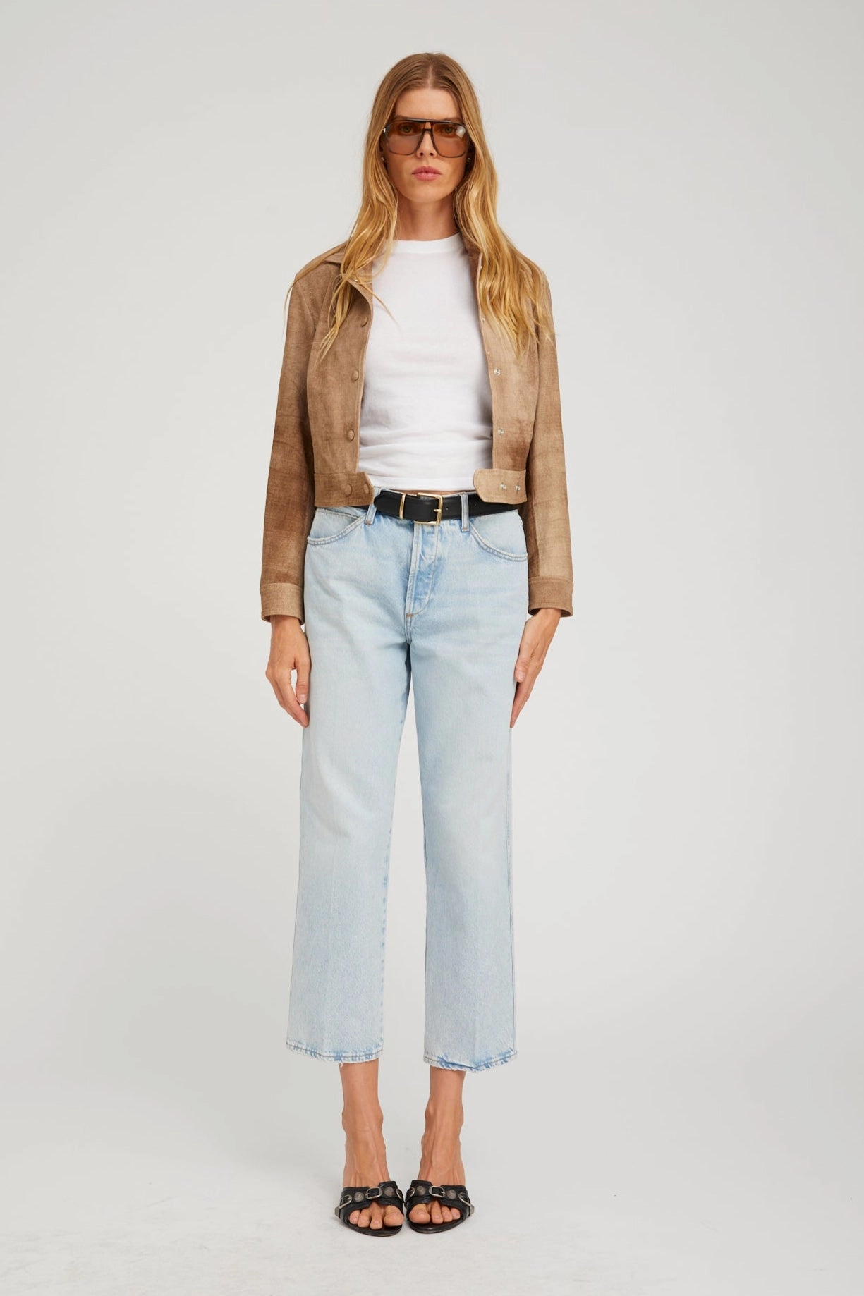Farah Cropped Slim Boyfriend Denim High Rise Design