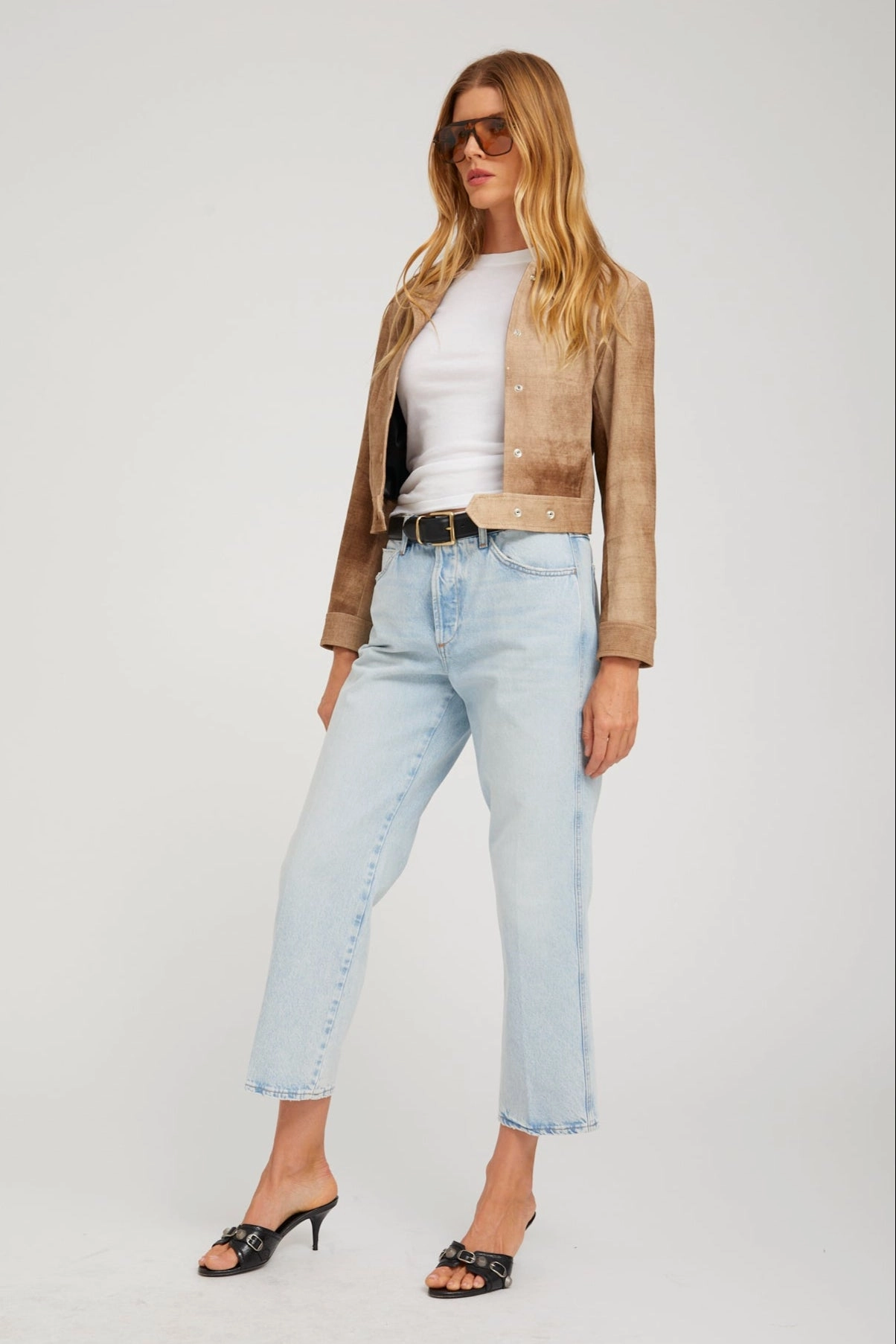 Farah Cropped Slim Boyfriend Denim Reversible design Soft and Cozy