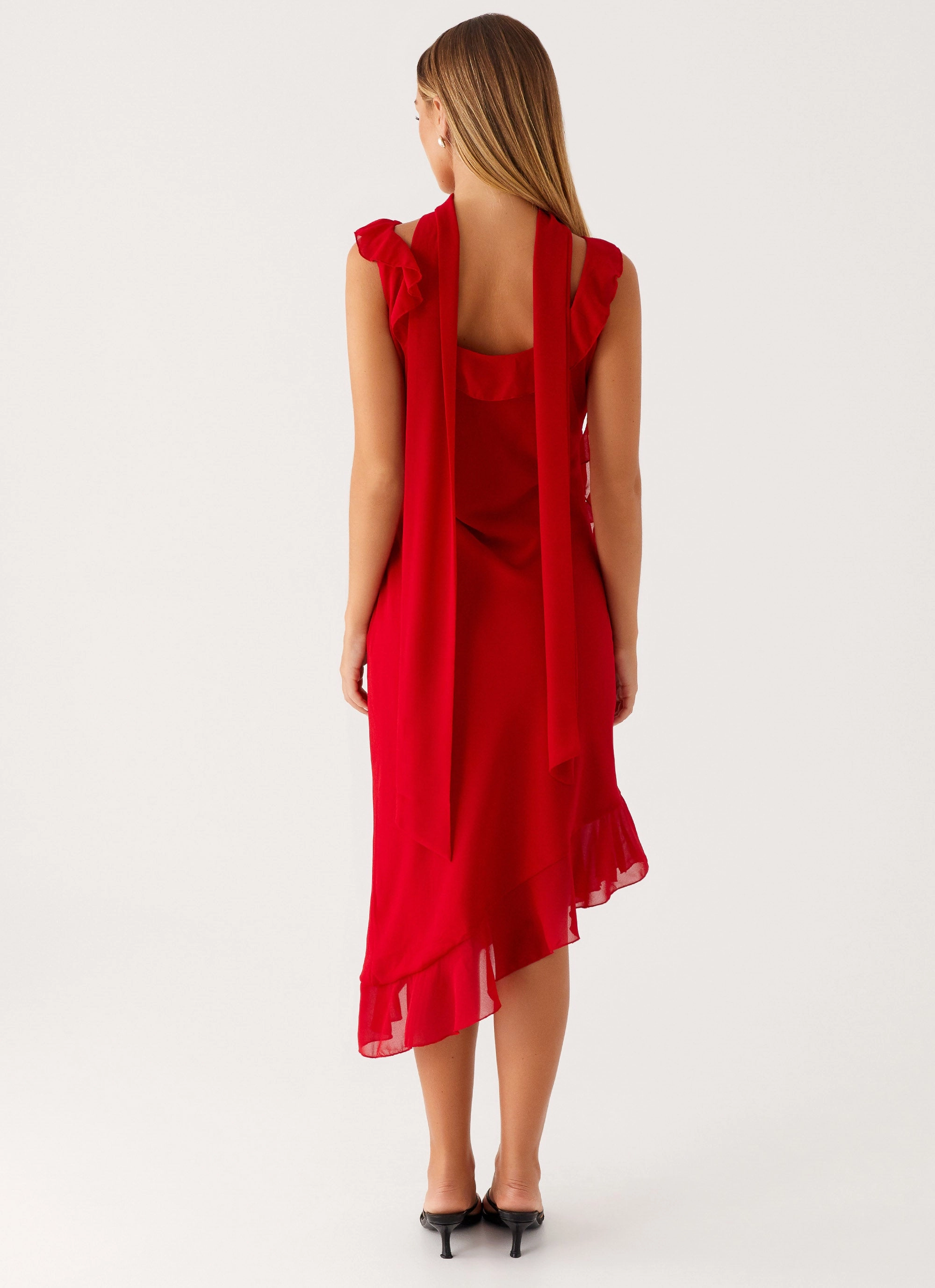 Fariday Midi Dress - Red Winter Layering