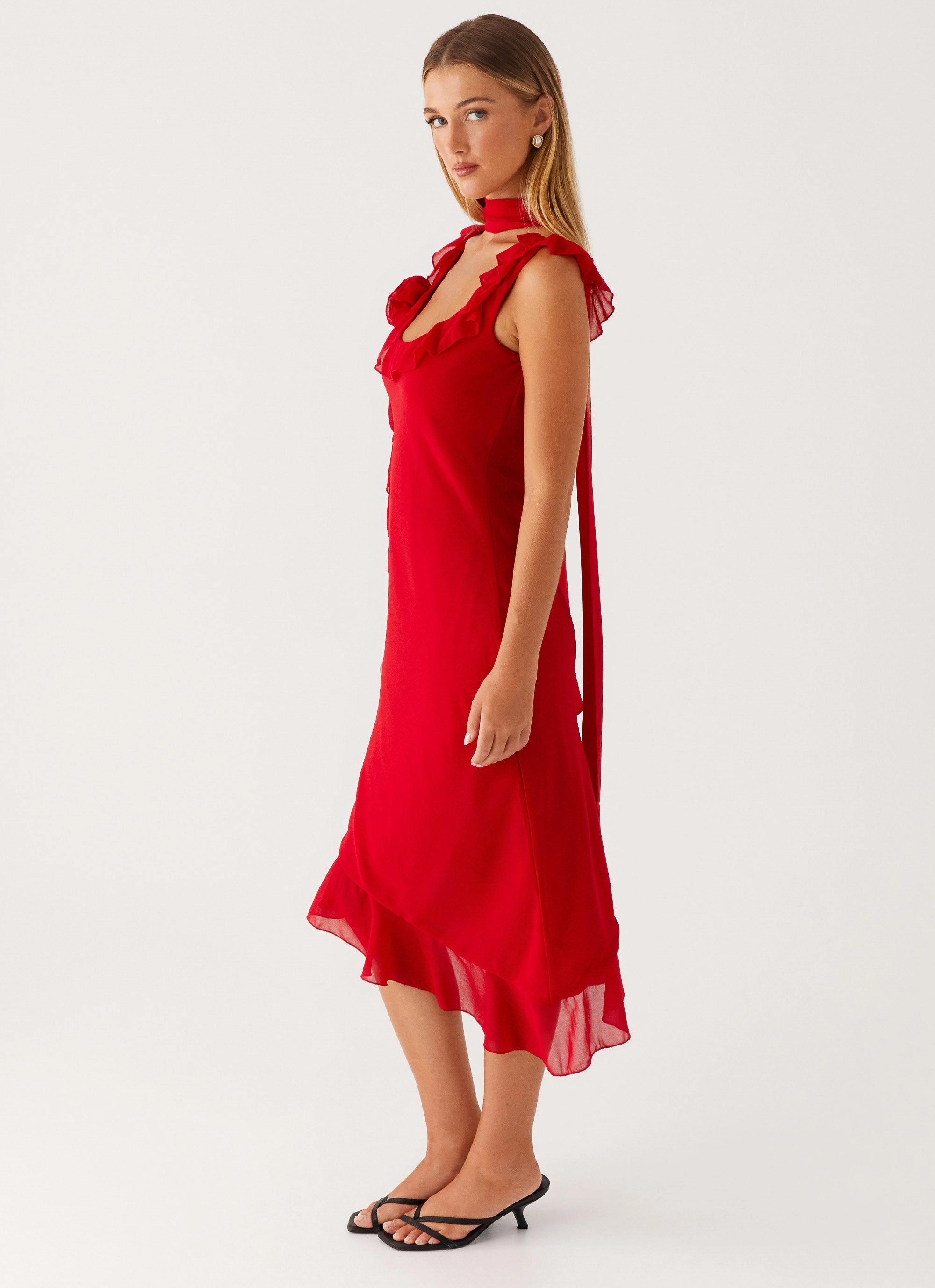 Fariday Midi Dress - Red Delicate Mood