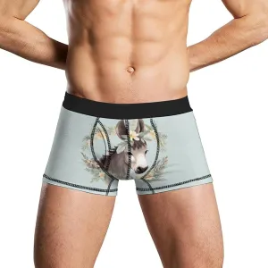 Farmhouse Donkey Flowers Mens Boxer Brief Funny Underwear Trunks Breathable Soft Printed Shorts